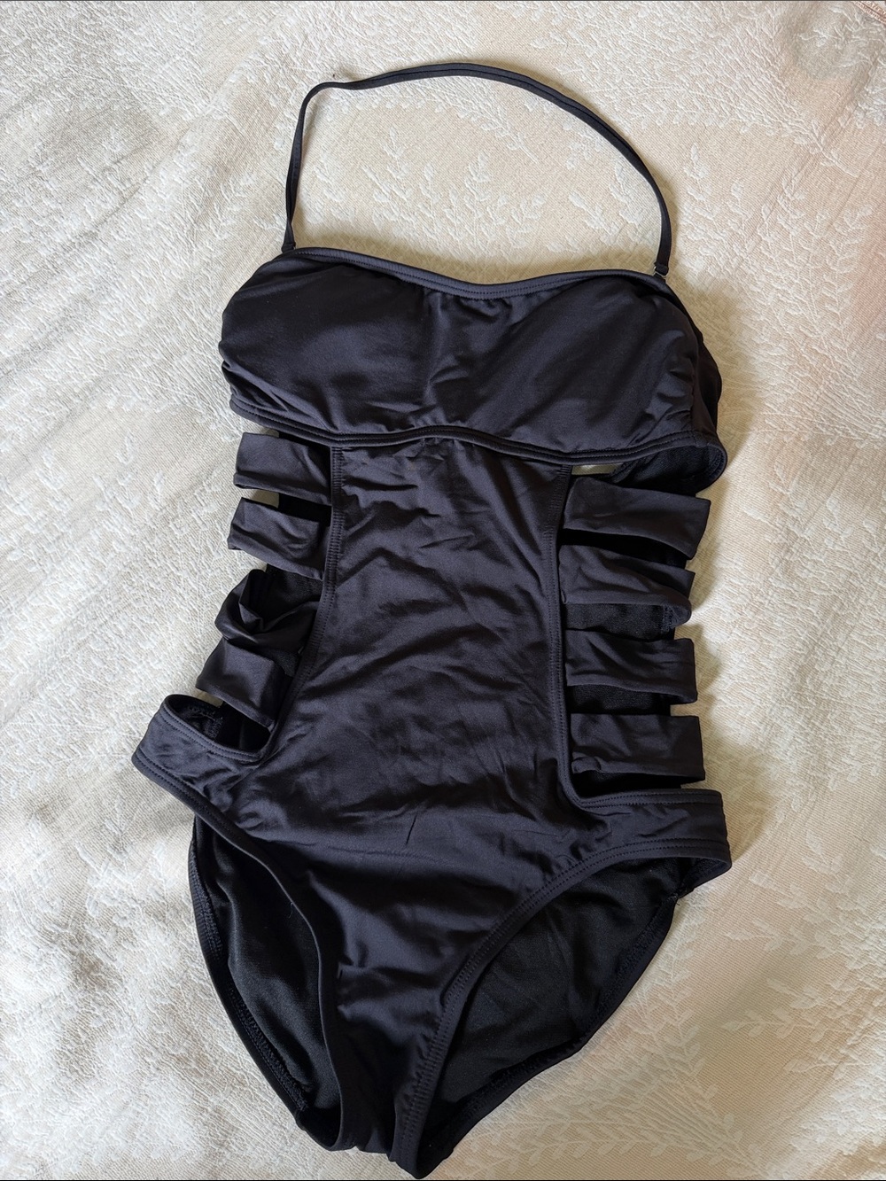 Kenneth Cole Reaction Black Cutout One-Piece Swimsuit
